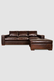 99 Cole sofa+chaise in Kensington Borough Pub Bench brown leather