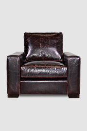 Cole armchair in Kensington Borough brown leather