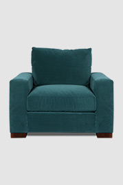 Cole armchair in Como Bluestone velvet