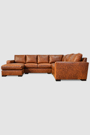 121.5x97.5 Cole sectional in Austin Lavaca brown leather