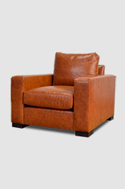 Cole armchair in Everlast Leverage brown performance leather