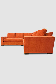 103.5x103.5 Cole sectional in Ridges Ember orange corduroy fabric