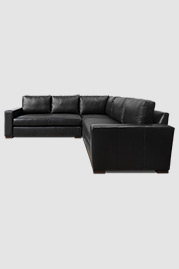 109x109 Cole sectional in No Regrets Just Black leather