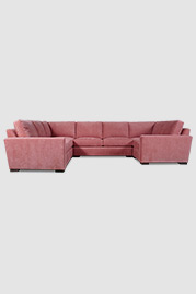 144x109.5 Cole U sectional in Jay Bouquet blush pink performance fabric
