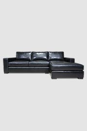 113 Cole sofa+chaise in Delaware Black leather