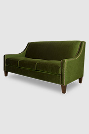 76 Gracie tight back slope arm sofa in Lafayette Green Grass stain-proof velvet