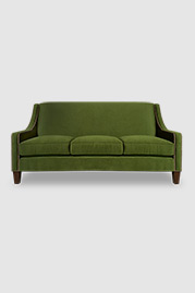 76 Gracie tight back slope arm sofa in Lafayette Green Grass stain-proof velvet