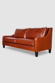 86 Gracie sofa with loose cushions in Stone Mountain Brown leather