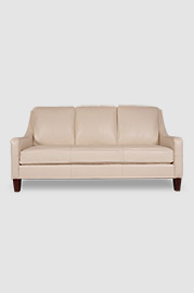 76 Gracie pillow back slope arm sofa in Deer Run Cream leather