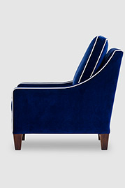 Gracie armchair in Toulouse Lapis with white piping