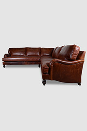 Blythe square corner sectional in Echo Cognac leather