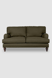 Blythe pillow back English roll arm sofa in Montauk Lemongrass stain-resistant linen performance fabric