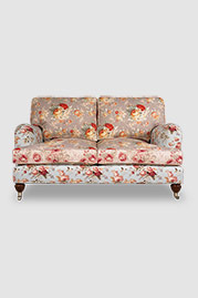 61 Blythe pillow back English roll arm sofa in mixed floral patterns