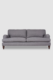 86 Blythe pillow back English roll arm sofa in Ludlow Steel stain-proof grey fabric