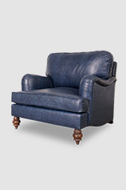 Blythe armchair in Everlast Blue Guard performance leather