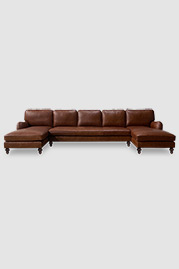 164 Blythe dual-chaise English roll arm sectional in Untouchable Preston leather