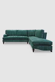113x100 Blythe sectional with bumper in Jay Evergreen performance fabric