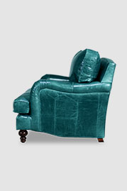 Blythe armchair in Mont Blanc Bermuda blue leather