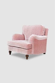 Blythe English roll arm chair in Nevada Old Rose mohair
