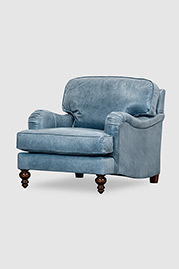 Blythe armchair in Mont Blanc Storm leather