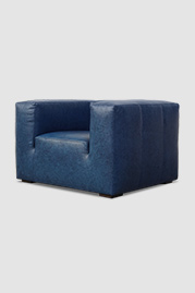 Johnny armchair in Austin Barton 5405 blue leather