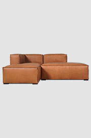 Johnny sectional in Tombstone Mantle leather