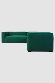 110x104 Johnny sectional in Greenwich Forest green performance fabric