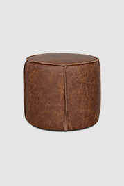 Rooster ottoman in Cheyenne Stirrup brown leather