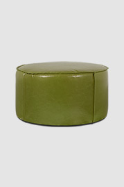 Rooster ottoman in Echo Autumn Leaf green leather