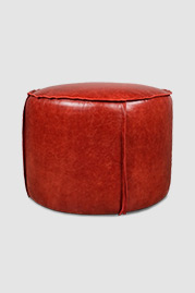 25 Rooster ottoman in Caprieze Salute Red leather