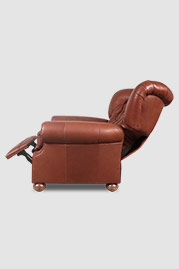 Eugene tufted recliner in brown leather