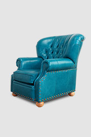 Eugene armchair in Bellissimo Acqua blue leather