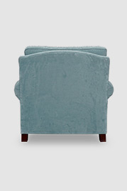 Didi armchair in Henry New Aqua velvet with nail head trim