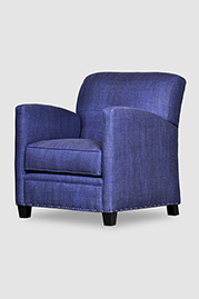 Pegeen armchair in blue linen fabric