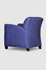 Pegeen armchair in blue linen fabric