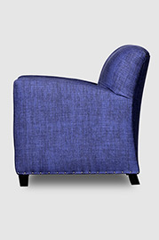 Pegeen armchair in blue linen fabric