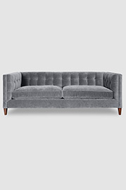 Atticus tuxedo sofa in Como Grey Cloud velvet