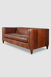 Atticus untufted 72 sofa in Cortina Ale 2482 leather