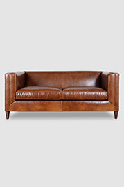 Atticus untufted 72 sofa in Cortina Ale 2482 leather