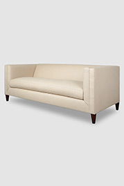 Atticus sofa without tufting in Sunbrella Action Linen fabric
