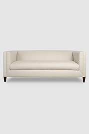 Atticus 72 untufted tuxedo sofa in Sunbrella Chartres Flax fabric