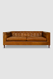 Atticus tuxedo sofa in Renegade Simba brown leather
