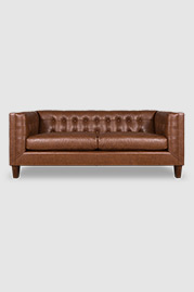 79 Atticus tuxedo sofa in Untouchable Preston brown leather