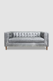 72 Atticus sofa in Berkshire Pewter leather