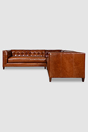 Atticus leather sectional in Renegade Simba