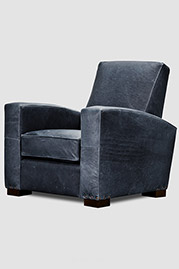 Prescott armchair in Mont Blanc Storm leather
