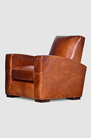 Prescott armchair in Mont Blanc Caramel leather