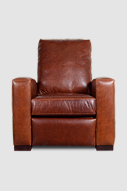 Prescott pillow-back recliner in Cortina Whiskey 2496 brown leather