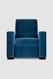 Prescott recliner in Como Cyan blue velvet