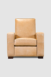 Prescott Art Deco armchair in Echo Fawn leather